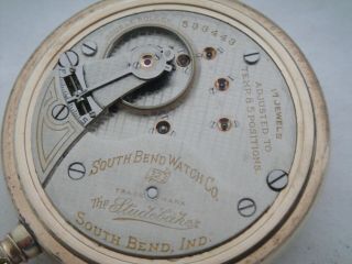 The Studebaker 323 South Bend - 17J adjusted neat damaskeened 18s pocket watch 10