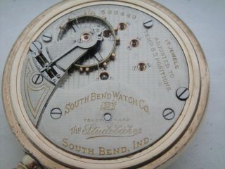 The Studebaker 323 South Bend - 17j Adjusted Neat Damaskeened 18s Pocket Watch