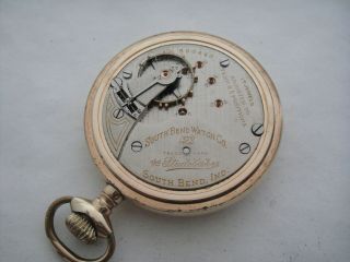 The Studebaker 323 South Bend - 17J adjusted neat damaskeened 18s pocket watch 7