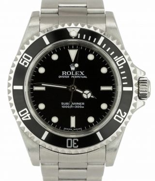 2001 Rolex Submariner No - Date 14060 M P Black Dive 40mm Stainless Watch