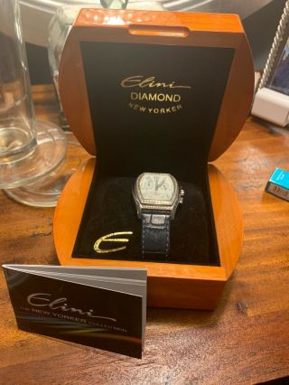 Ladies Ss Elini Yorker Xl Chronograph Diamond Bezel With Papers And Box