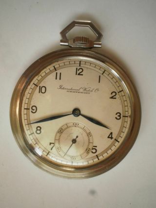 Iwc Schaffhausen Swiss Cal.  97 Mechanical Steel Vintage Pocket Watch