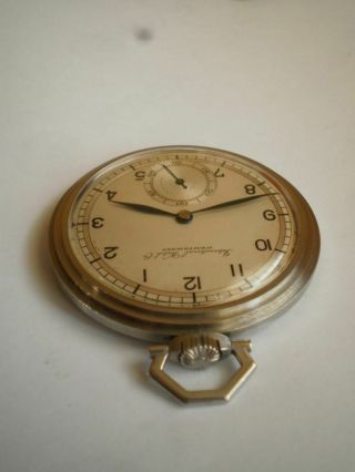 IWC SCHAFFHAUSEN swiss Cal.  97 mechanical steel vintage pocket watch 6