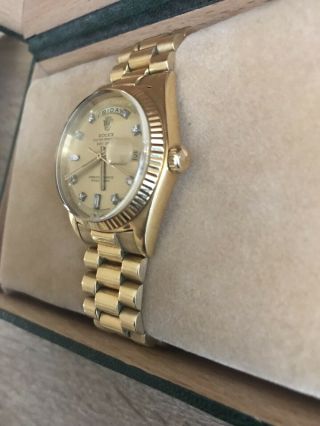 Rolex Day Date President 18k Gold Diamonds Baguette Dial And Papers 2