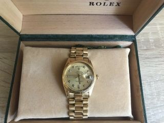 Rolex Day Date President 18k Gold Diamonds Baguette Dial And Papers 3