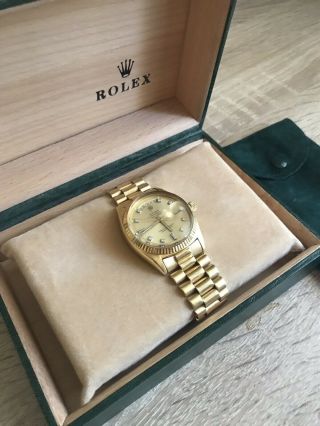 Rolex Day Date President 18k Gold Diamonds Baguette Dial And Papers 4