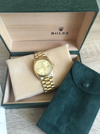 Rolex Day Date President 18k Gold Diamonds Baguette Dial And Papers 6
