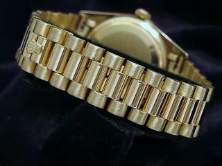 Mens Rolex Day - Date President 18k Gold Watch Black Diamond Dial & Bezel 18038 4