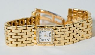 Cartier Panthère Ruban 18K Yellow Gold with Diamonds Ladies Watch 2