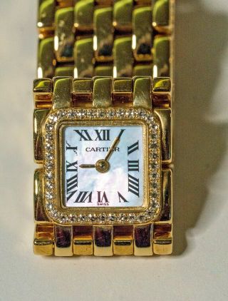 Cartier Panthère Ruban 18K Yellow Gold with Diamonds Ladies Watch 6