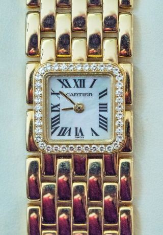 Cartier Panthère Ruban 18K Yellow Gold with Diamonds Ladies Watch 7