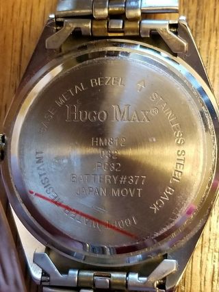 Men ' s Hugo Max Quartz Watch 2 Tone Case & Band Crystal Hour Markers 2