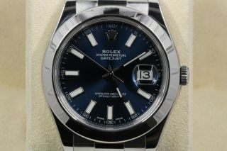 Rolex Datejust 116300 Blue Index Dial 2017 Model & Papers