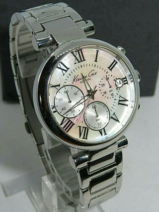 Kenneth Cole Kc4971 Womens Mother Of Pearl Chronograph Dial Watch