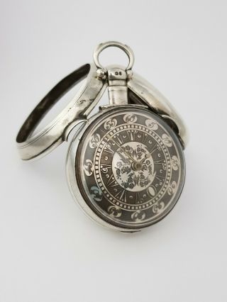 1835 Ottoman Turkish Verge Fusee Silver Pair Case Pocket Watch