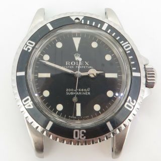 Rare Vintage 1967 Rolex Submariner 5513 Steel Watch Cal 1520 $1 N/res