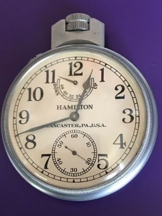 1941 Wwii Hamilton Model 22 Chronometer 21 Jewels Navy Watch R8