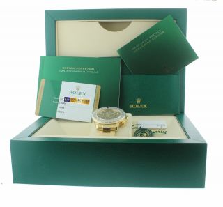 Papers Rolex Daytona 116508 18k Yellow Gold Green Cosmograph Watch & Box