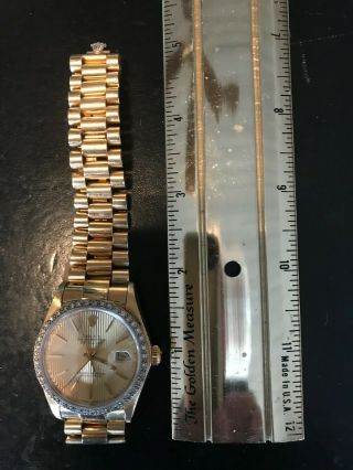 Rolex Datejust Men ' s Watch Solid 18k Yellow Gold with Diamond Bezel 6