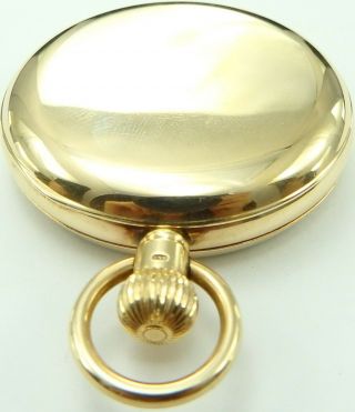 Antique 9ct gold 15 jewel pocket watch.  J W Benson London In Good Order. 5