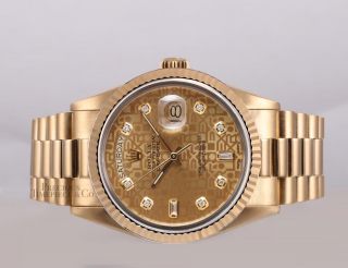Rolex Men Day - Date 18038 President 36mm 18k Gold Watch - Gold Jubilee Diamond Dial 4