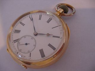 Swiss 18k Solid Gold Large ¼ Hr Repeater Antique Pocket Watch 18 - Karat Solid