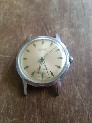 Rare 1950 ' s Gruen Precision Day/Night 17j Wristwatch - Not running.  Parts/repair 2