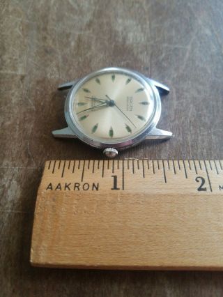 Rare 1950 ' s Gruen Precision Day/Night 17j Wristwatch - Not running.  Parts/repair 6