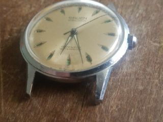Rare 1950 ' s Gruen Precision Day/Night 17j Wristwatch - Not running.  Parts/repair 8