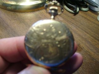 Rare - 18K Solid Gold Agassiz Pocket Watch With Hunter Case Inscribed - Running 3