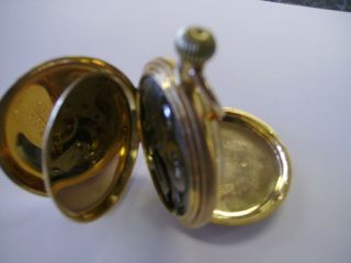 Rare - 18K Solid Gold Agassiz Pocket Watch With Hunter Case Inscribed - Running 6