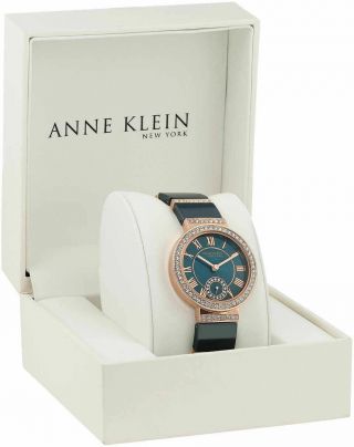 Anne Klein Ladies Watch York Rose Gold Tone Blue Ceramic 12/2300nvrg Nwot