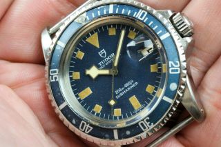 Vintage Tudor (by Rolex) Submariner Snowflake Wristwatch Ref.  9411/0 Blue Dial 7