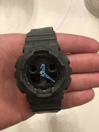 Casio G - Shock Ga - 100c - 8acr Wrist Watch Gray/black/blue