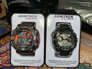 2 Armitron Men’s Digital Watches 40/8231rdgy And 40/8284red