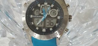 Quiksilver Mens The Fifty50 Analog/Digital Blue Rubber Band Watch (27) 3