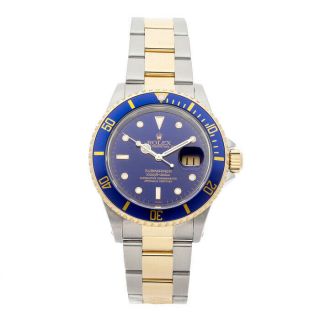 Rolex Submariner Auto 40mm Steel Yellow Gold Mens Bracelet Watch Date 16613