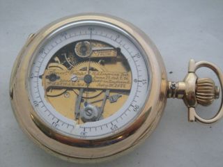 1878 American Watch Co Double Dial Chronograph Waltham Pocket Watch Display Back