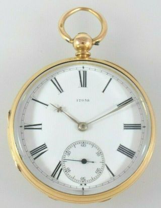 Rare Antique 18ct Solid Gold Arnold & Charles Frodsham Fusee Pocket Watch C.  1869