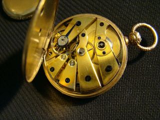 Antique 1800 ' s 18K Yellow Tobias & Co Liverpool Key Wind Pocket Watch Fancy Dial 7