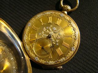 Antique 1800 ' s 18K Yellow Tobias & Co Liverpool Key Wind Pocket Watch Fancy Dial 9