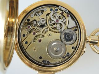 Solid 18K Gold MINUTE REPEATER Hunter Pocket Watch c1910 10
