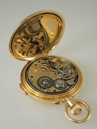 Solid 18K Gold MINUTE REPEATER Hunter Pocket Watch c1910 11