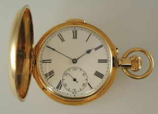 Solid 18k Gold Minute Repeater Hunter Pocket Watch C1910
