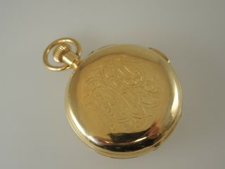 Solid 18K Gold MINUTE REPEATER Hunter Pocket Watch c1910 5