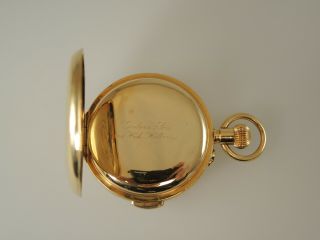 Solid 18K Gold MINUTE REPEATER Hunter Pocket Watch c1910 7