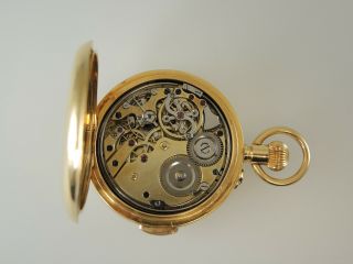 Solid 18K Gold MINUTE REPEATER Hunter Pocket Watch c1910 9