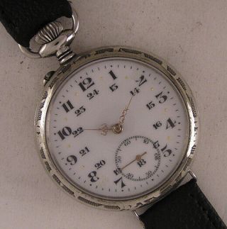 Lovely Engraved Case All Serviced Cylindre 1900 French Wrist Watch A,