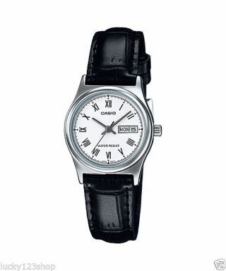 Ltp - V006l - 7b White Casio Ladies Women Watches Leather Band Brand -