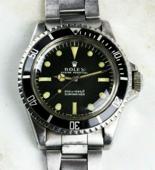 Vintage Rolex Submariner Dive Wristwatch Ref.  5513 Meters First Nr C.  1967
